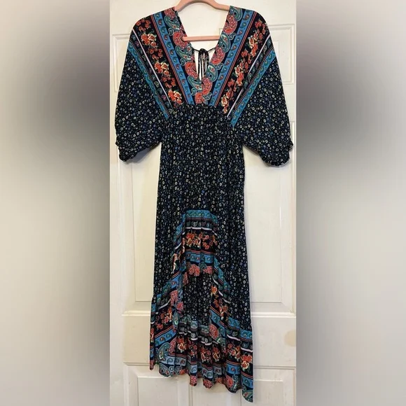 🌿 Umgee Boho High-Low Floral Paisley Dress - Picture 8 of 9